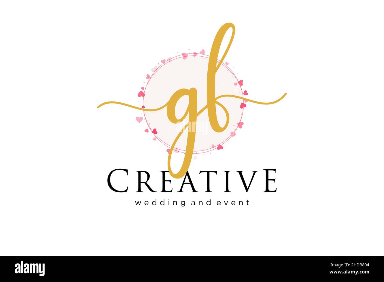 GF feminine logo. Usable for Logo for fashion,photography, wedding, beauty, business. Flat Vector Logo Design Template Element. Stock Vector