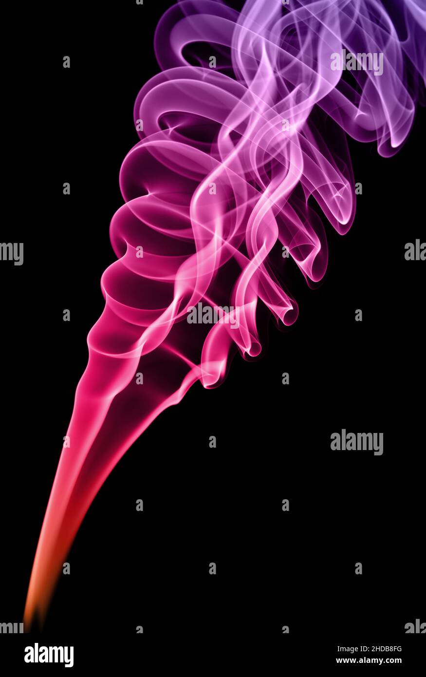 Pretty patterns made by incense smoke trails Stock Photo