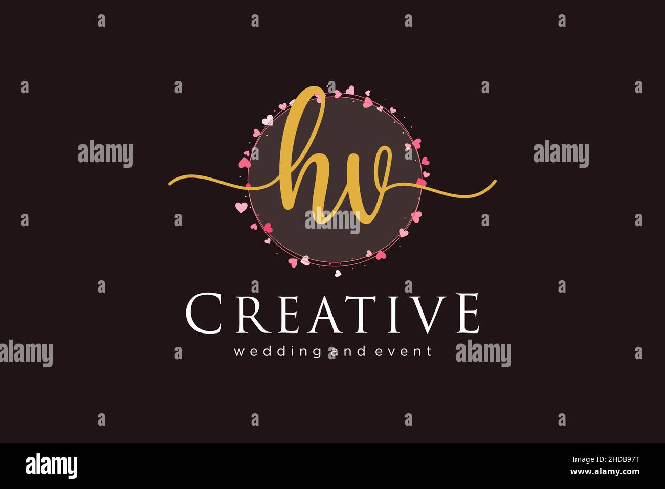HV feminine logo. Usable for Logo for fashion,photography, wedding, beauty, business. Flat Vector Logo Design Template Element. Stock Vector