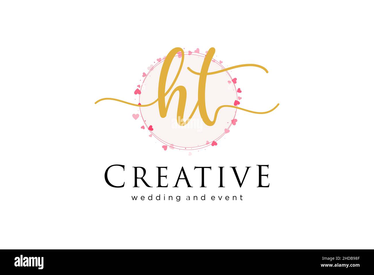 HT feminine logo. Usable for Logo for fashion,photography, wedding, beauty, business. Flat Vector Logo Design Template Element. Stock Vector