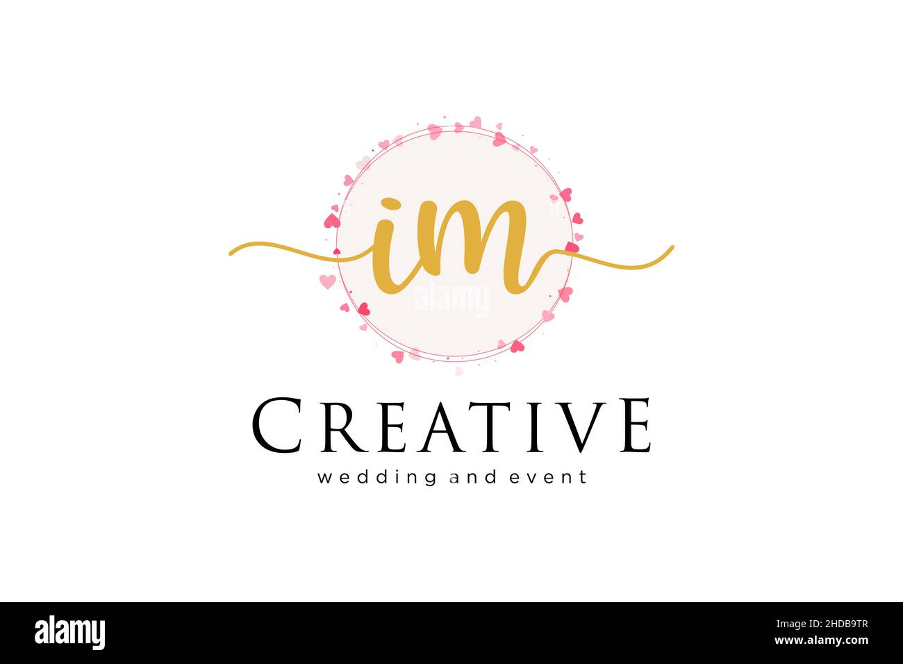IM feminine logo. Usable for Logo for fashion,photography, wedding, beauty, business. Flat Vector Logo Design Template Element. Stock Vector