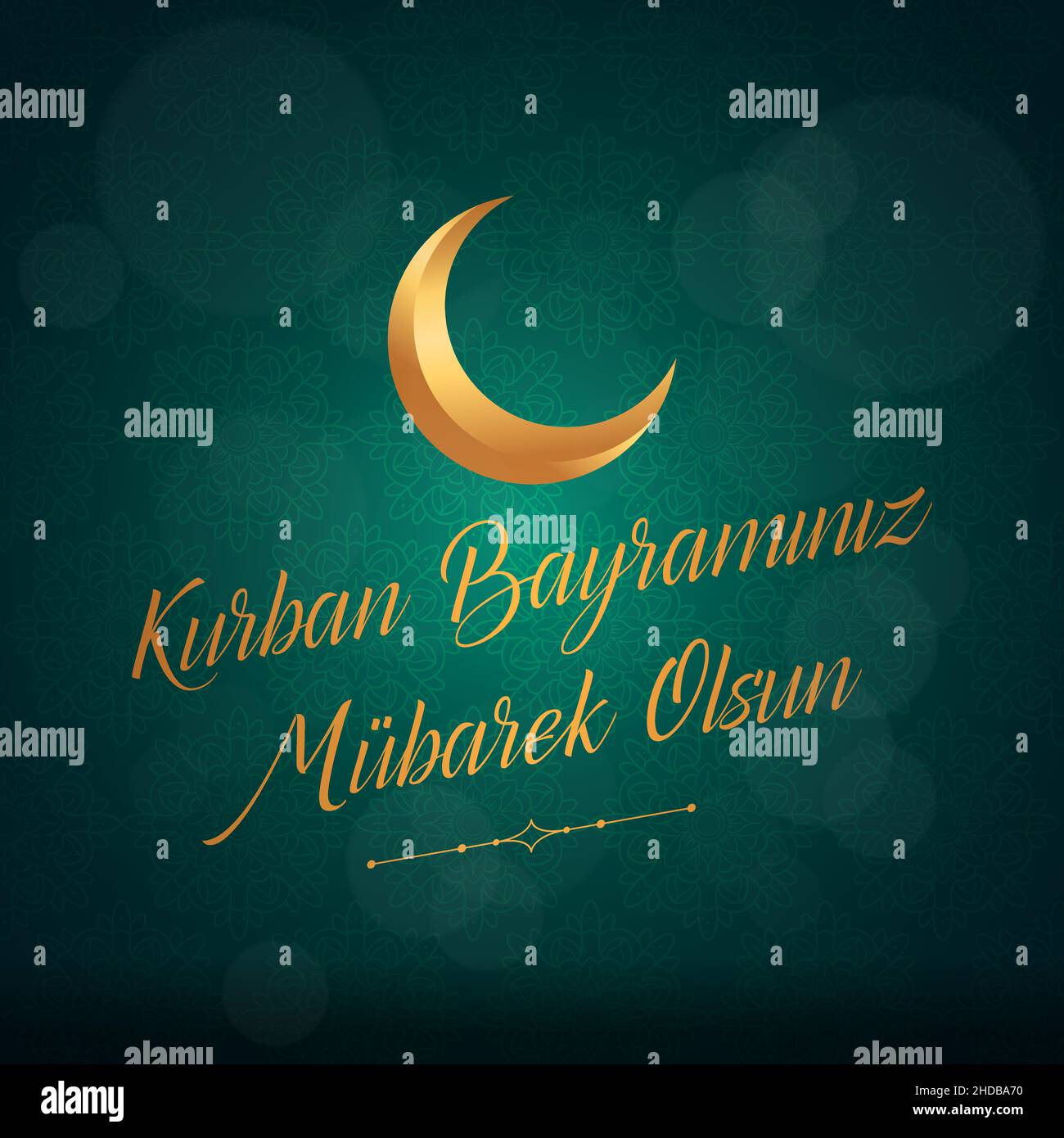 Eid alAdha Mubarak, Feast of the Sacrifice Greeting. (Turkish Kurban Bayraminiz Kutlu Olsun