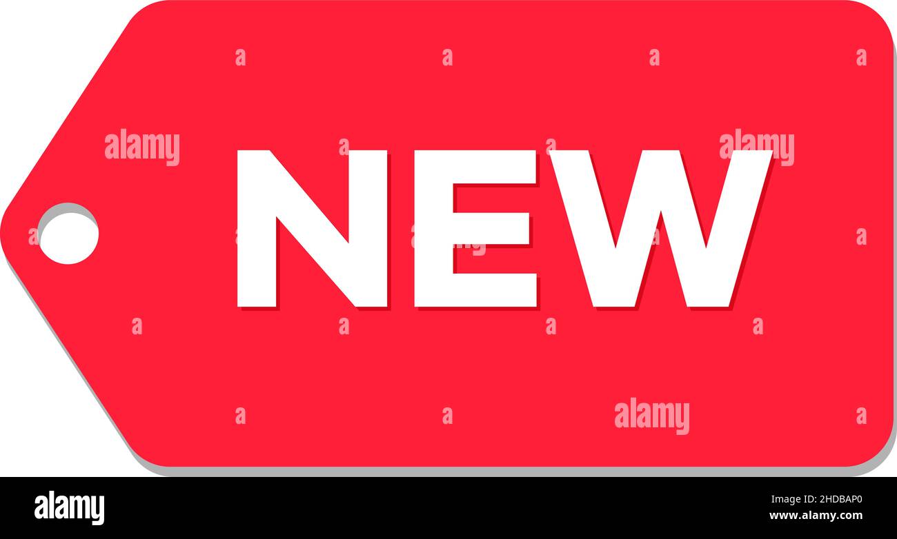 New red tag. Promotion label for latest arrival Stock Vector Image