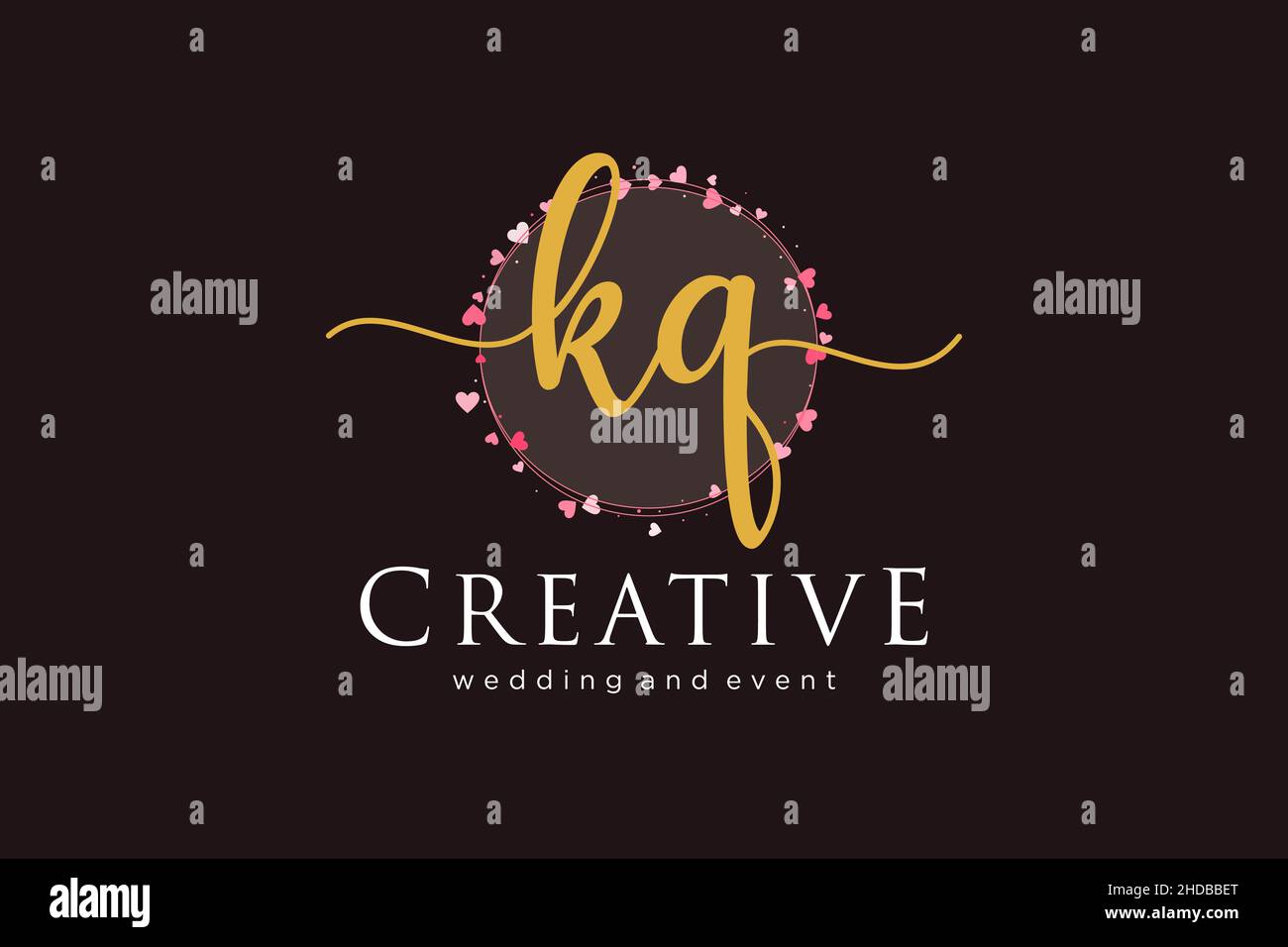 KQ feminine logo. Usable for Logo for fashion,photography, wedding ...