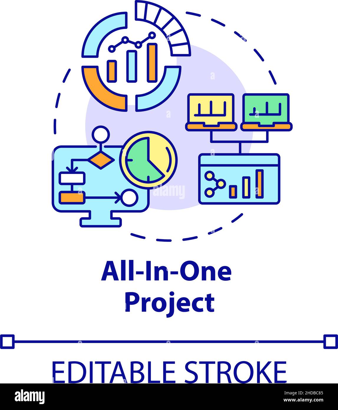 All-in-one project concept icon Stock Vector Image & Art - Alamy