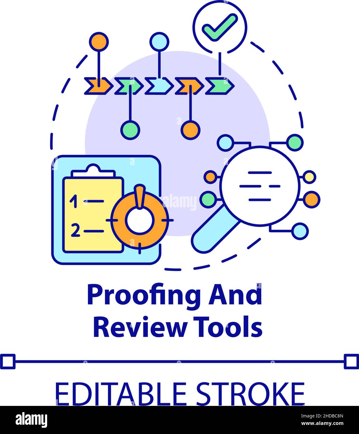 Proofing and review tools concept icon Stock Vector Image & Art - Alamy