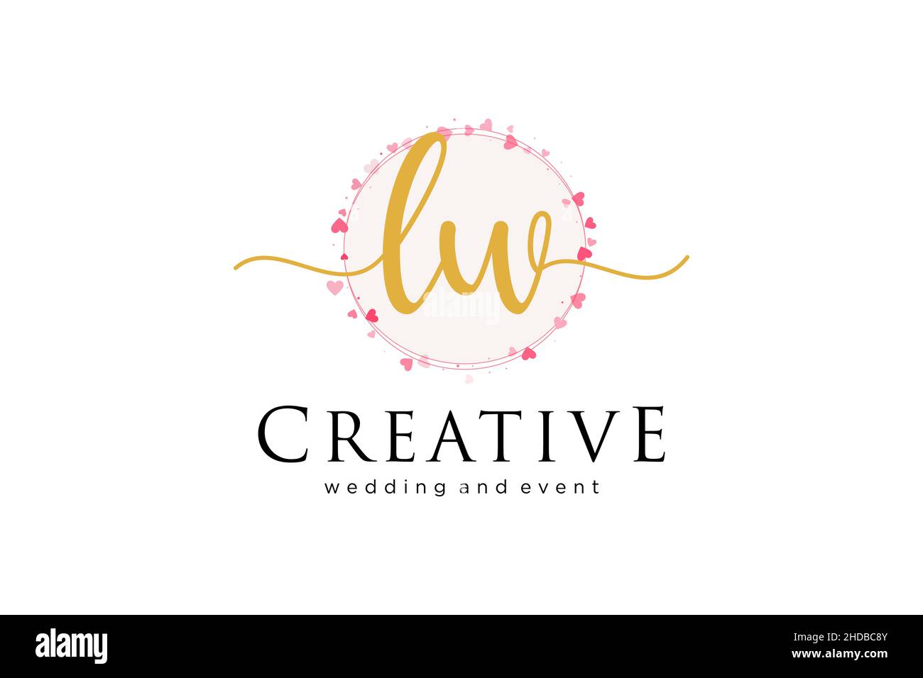 LW feminine logo. Usable for Logo for fashion,photography, wedding, beauty, business. Flat Vector Logo Design Template Element. Stock Vector