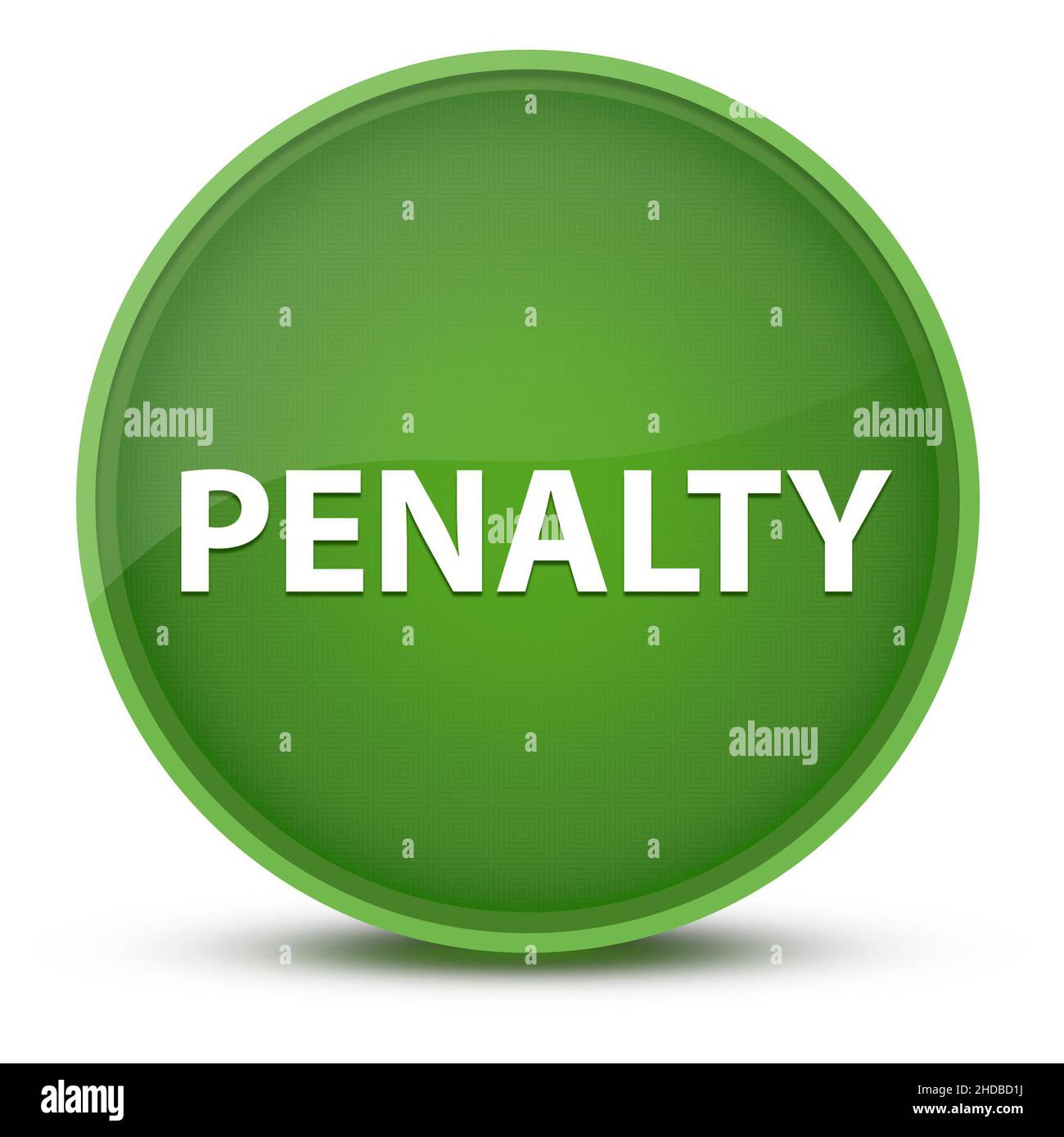 Penalty luxurious glossy green round button abstract illustration Stock Photo