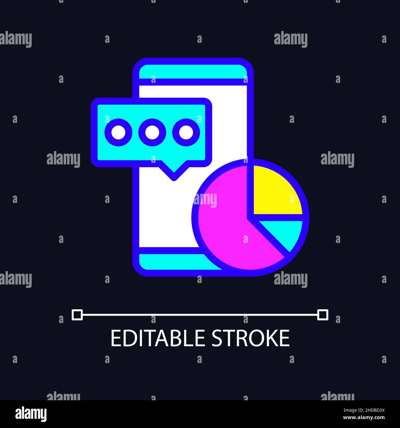 Data mining in social media RGB color pixel perfect icon for dark theme ...