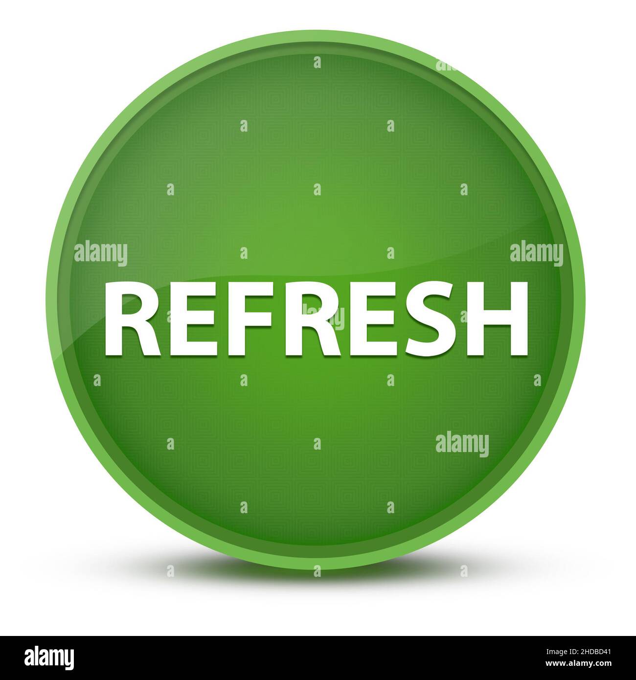 Refresh luxurious glossy green round button abstract illustration Stock Photo