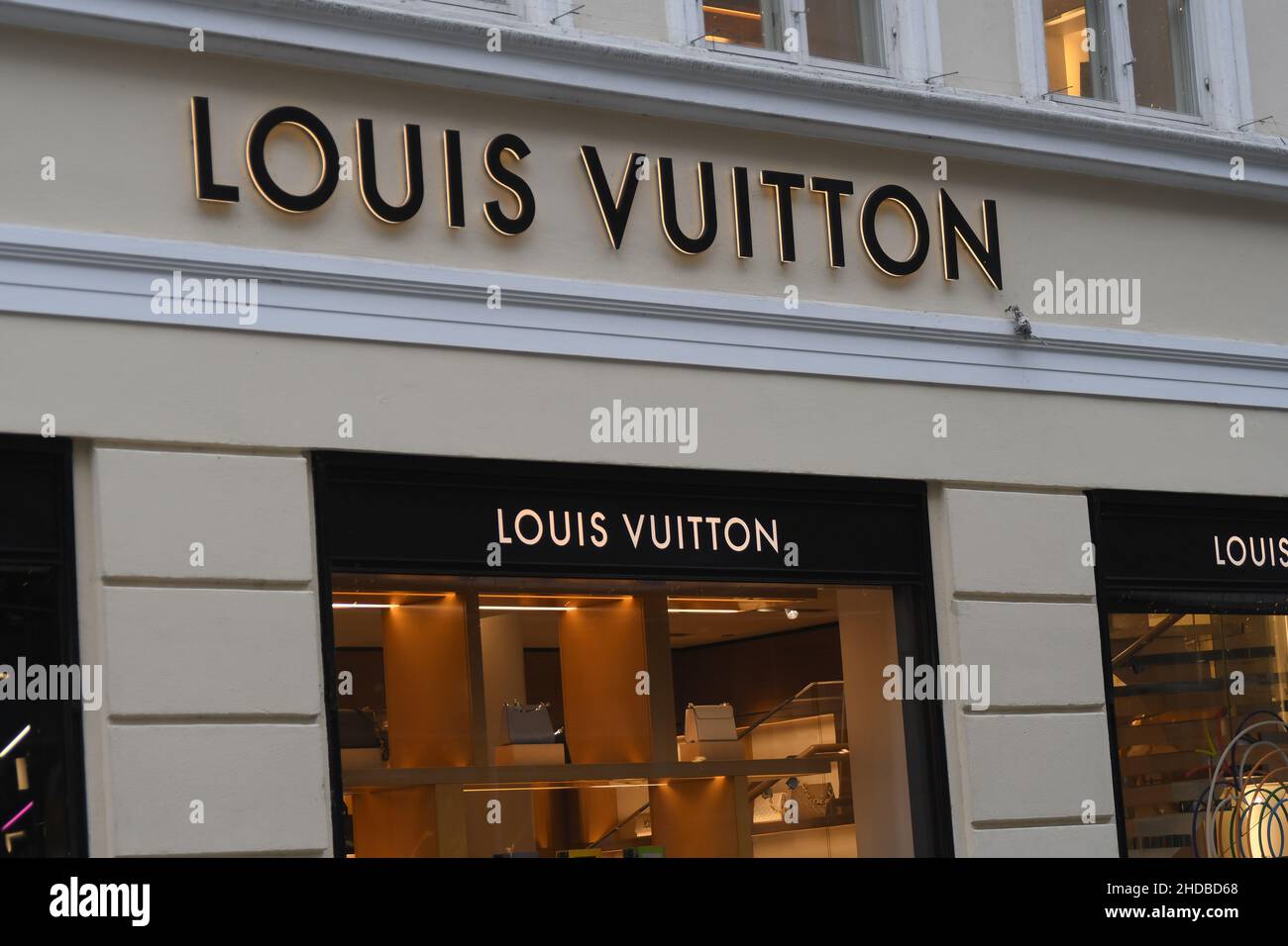 Copenhagen/Denmark./05 Januarey 20221/ Louis Vuitton store on stroeget and  kobmagegade in danish capital.. (Photo..Francis Joseph Dean/Dean Pictures  Stock Photo - Alamy