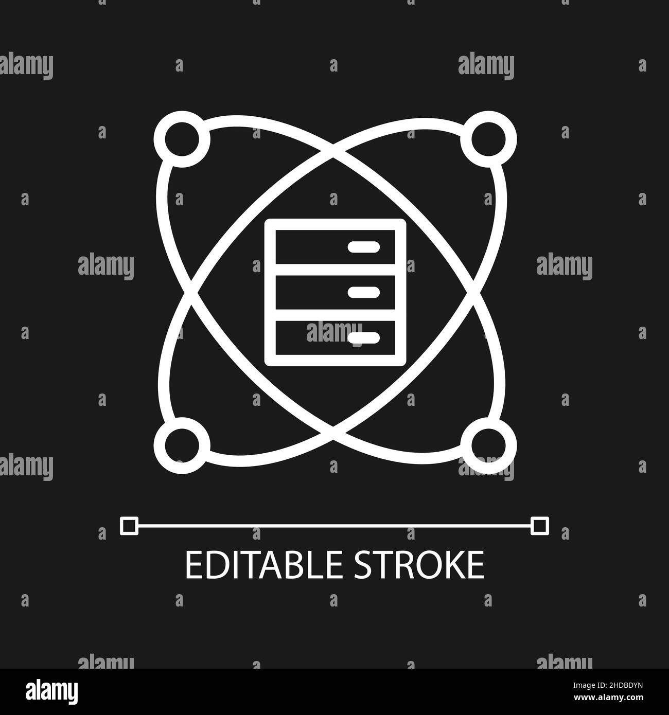 Scientific data mining white linear pixel perfect icon for dark theme ...
