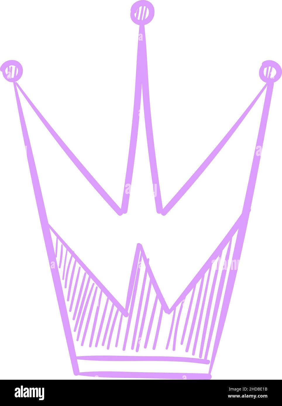 Cute princess crown. Elegant noble emblem. Doodle tiara Stock Vector