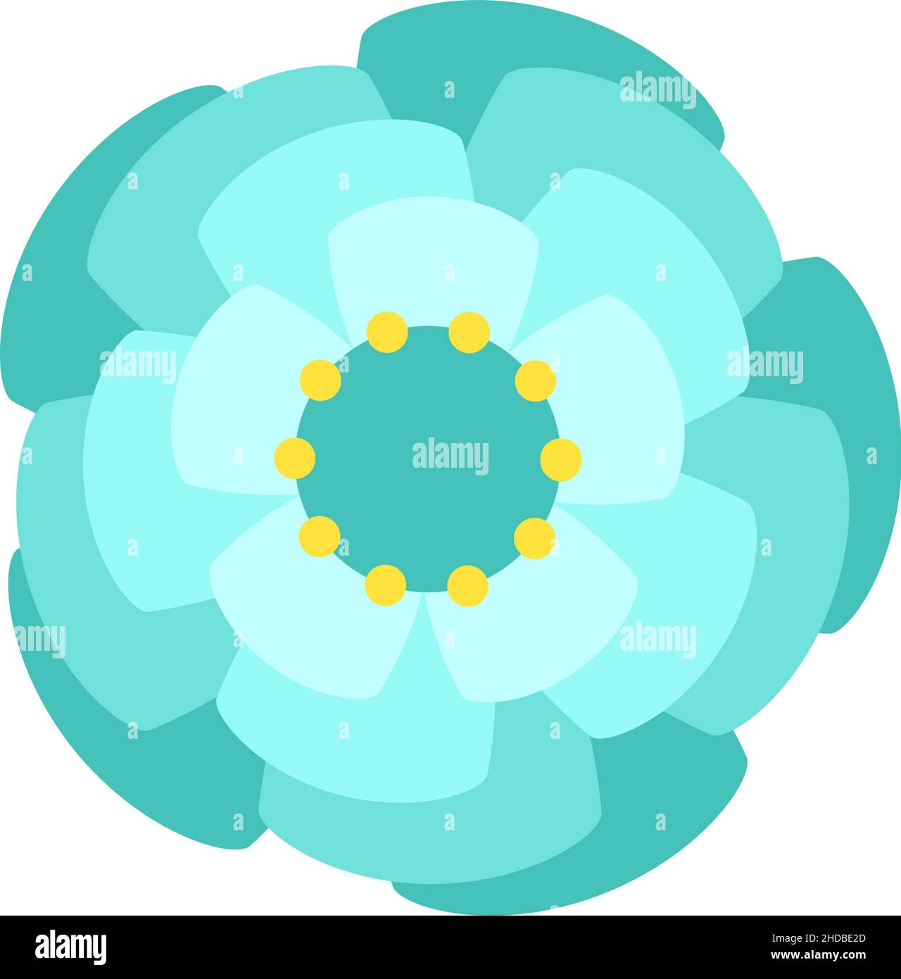 Blue flower. Decorative floral element. Cute botany Stock Vector Image ...