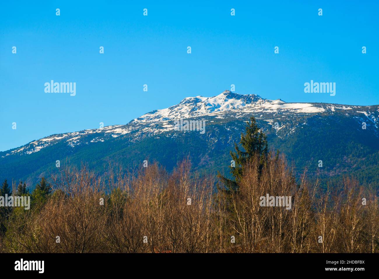 Peñalara peak. Sierra de Guadarrama National Park, Rascafria, Madrid province, Spain. Stock Photo