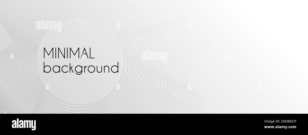 Minimal white abstract background. Vector long banner with wavy lines ...