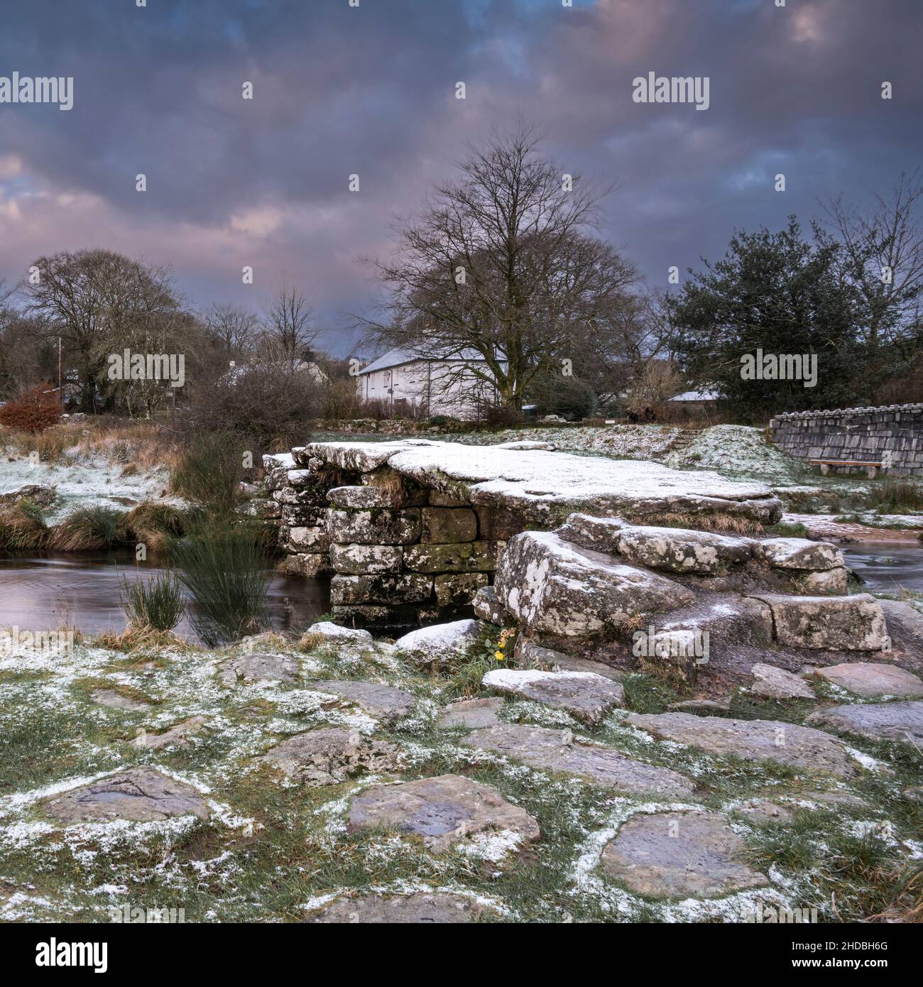 Postbridge, Dartmoor National Park, Devon, UK. 5th Jan, 2022. UK Weather: A wintery scene near Postbridge, Dartmoor as the sunrises on a cold and crisp January morning. The chilly conditions are set to continue this week. Credit: Celia McMahon/Alamy Live News Stock Photo