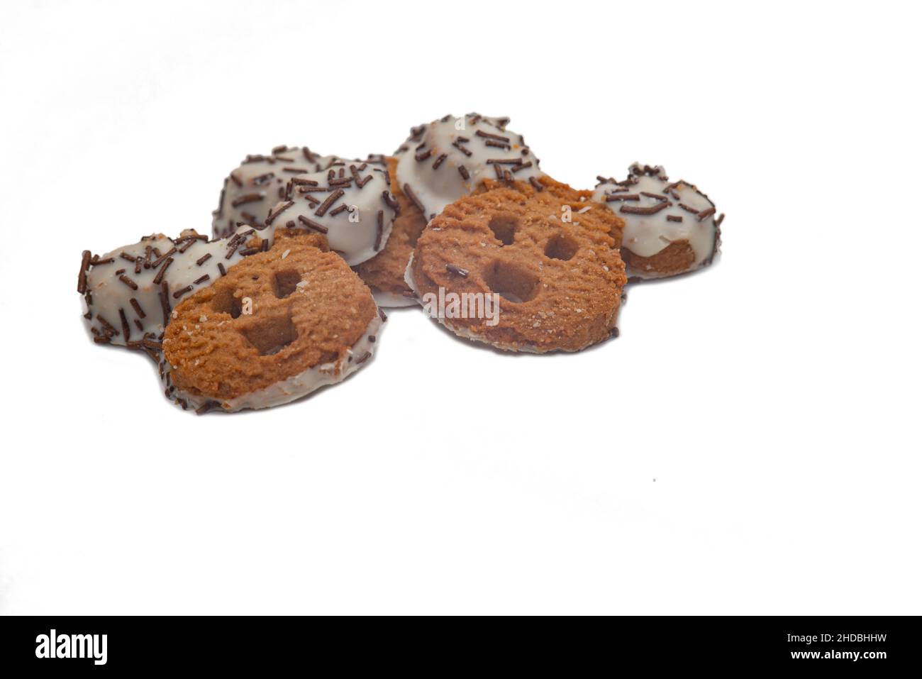 christmas shortbread cookies isolated on white background Stock Photo ...