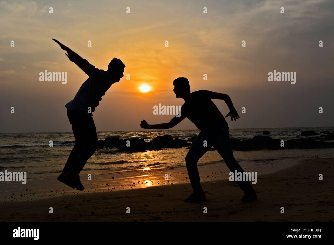 Two boys playing river hi-res stock photography and images - Alamy
