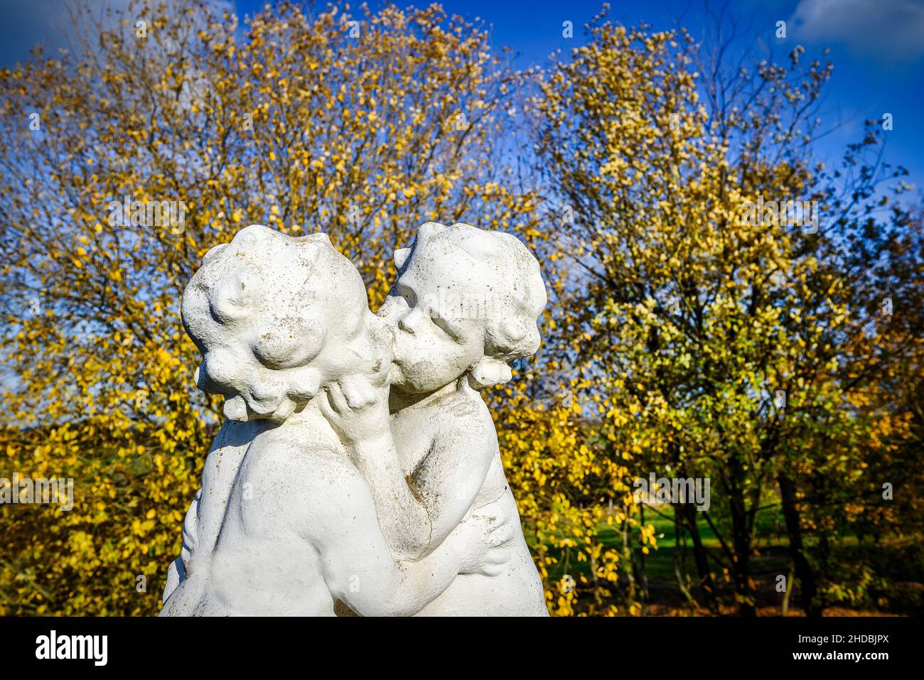 A view of the kissing angels at Roseburg Castle near Ballenstedt in Saxony-Anhalt Stock Photo