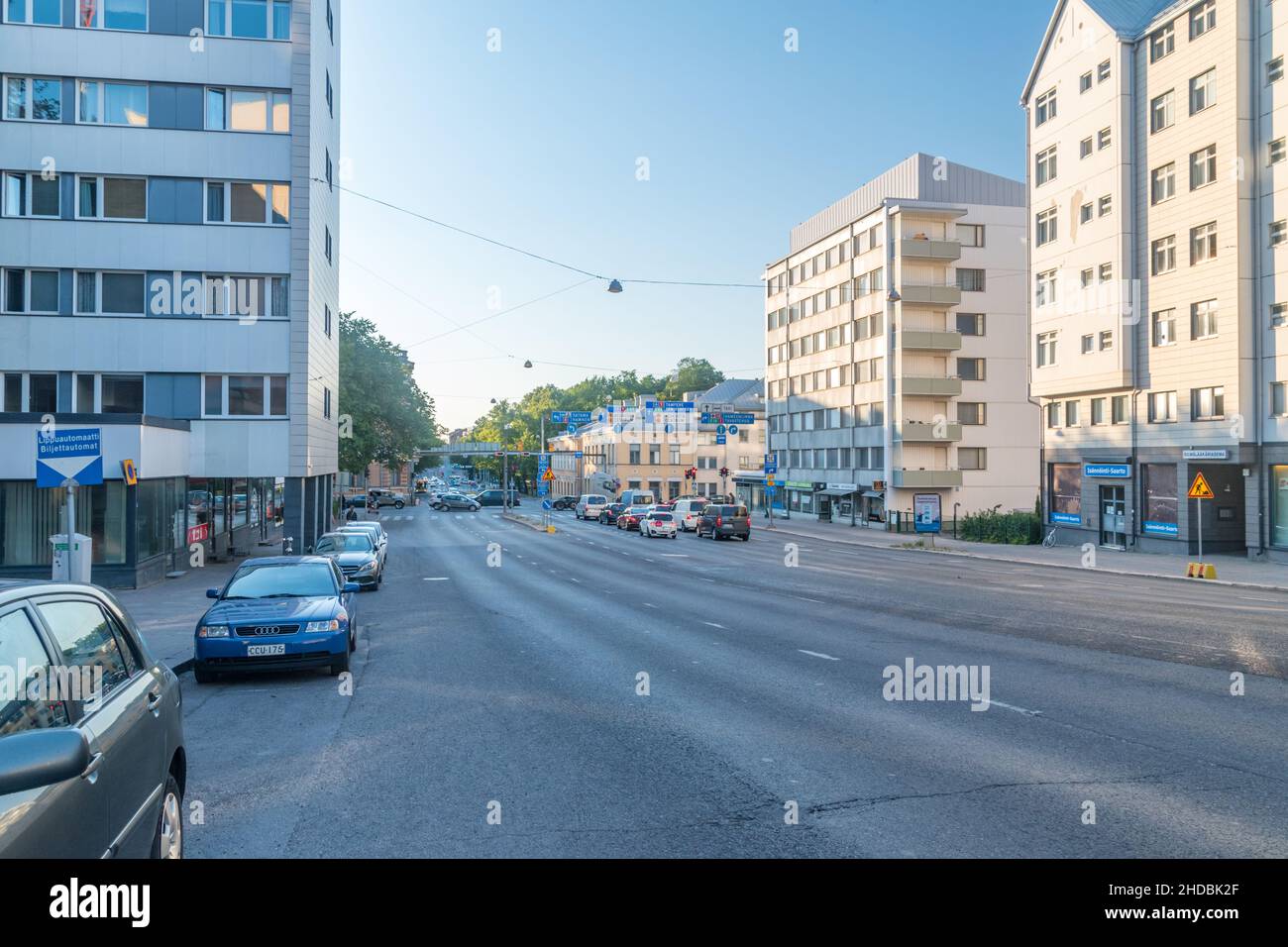 Turku, Finland - August 4, 2021: Nylandsgatan street, one of main street in Turku. Stock Photo