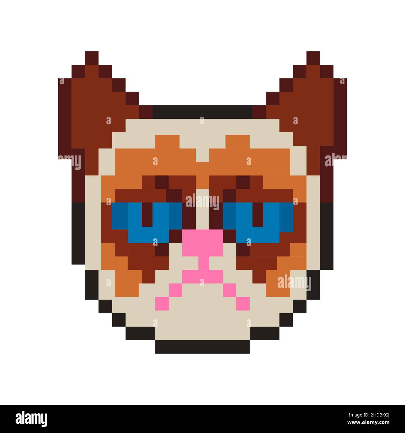 vector pixel art isolated cat girl Stock Vector Image & Art - Alamy