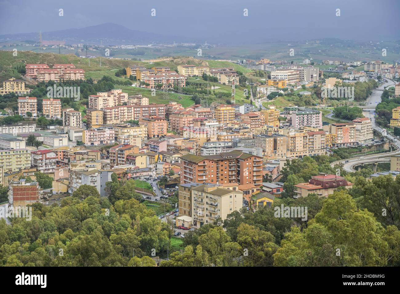 Stadtpanorama, Agrigento Bassa, Sizilien, Italien Stock Photo