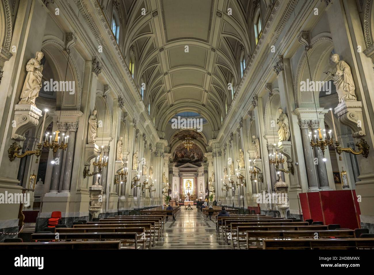 Hauptschiff Kathedrale Maria Santissima Assunta , Palermo, Sizilien, Italien, Palermo, Sizilien, Italien Stock Photo