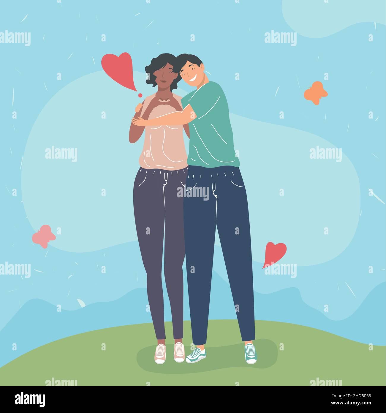 lovers couple in the camp characters Stock Vector Image & Art - Alamy
