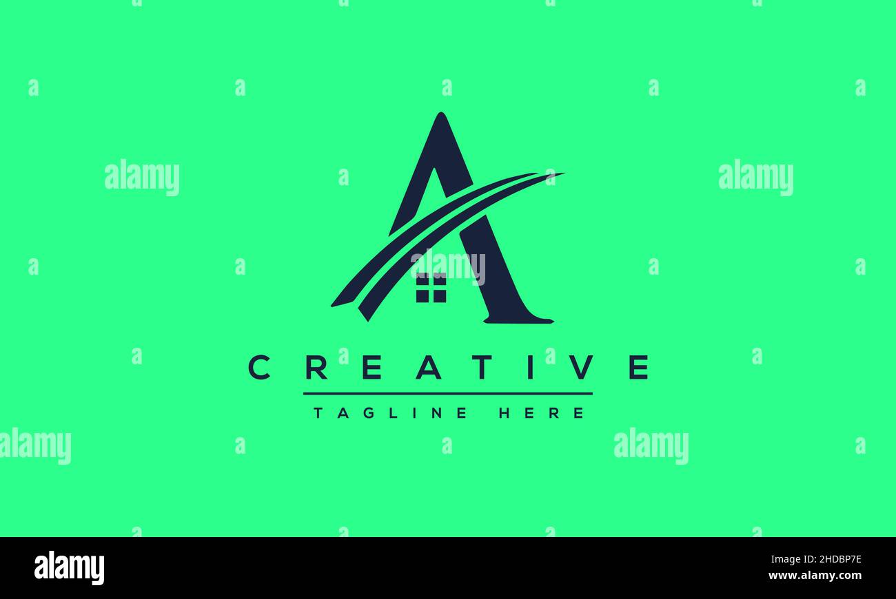 Unique modern minimalist creative letter A logo design. Vector icon template Stock Vector