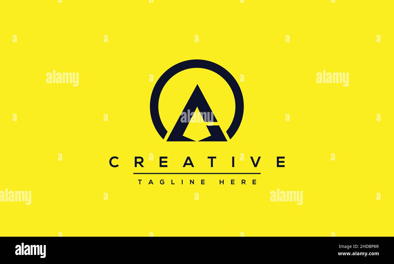 Unique modern minimalist creative letter A logo design. Vector icon template Stock Vector