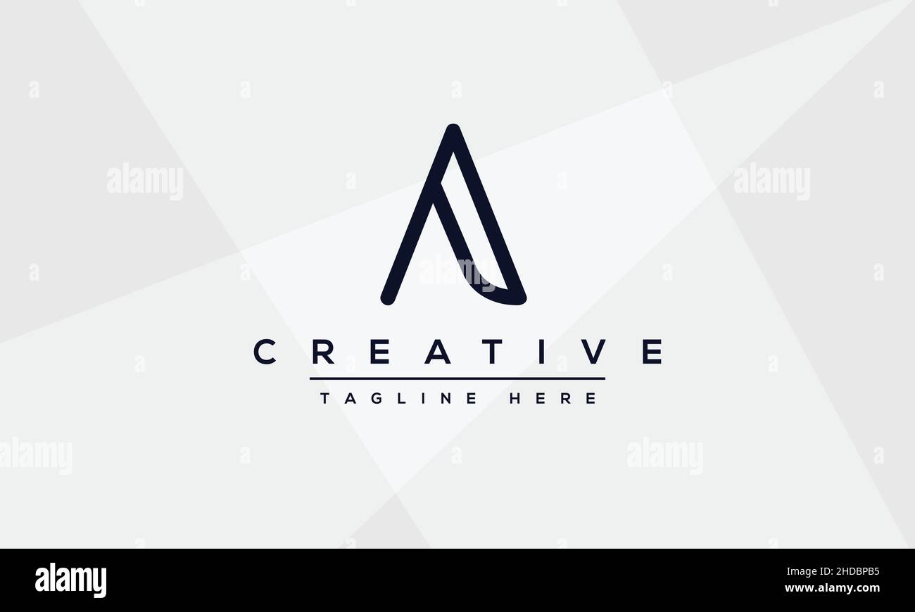 Unique modern minimalist creative letter A logo design. Vector icon template Stock Vector