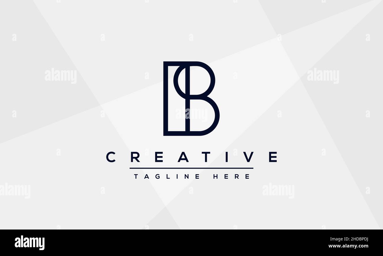 Modern abstract letter B logo design. Minimal B initial based icon. Initial BB vector Stock Vector