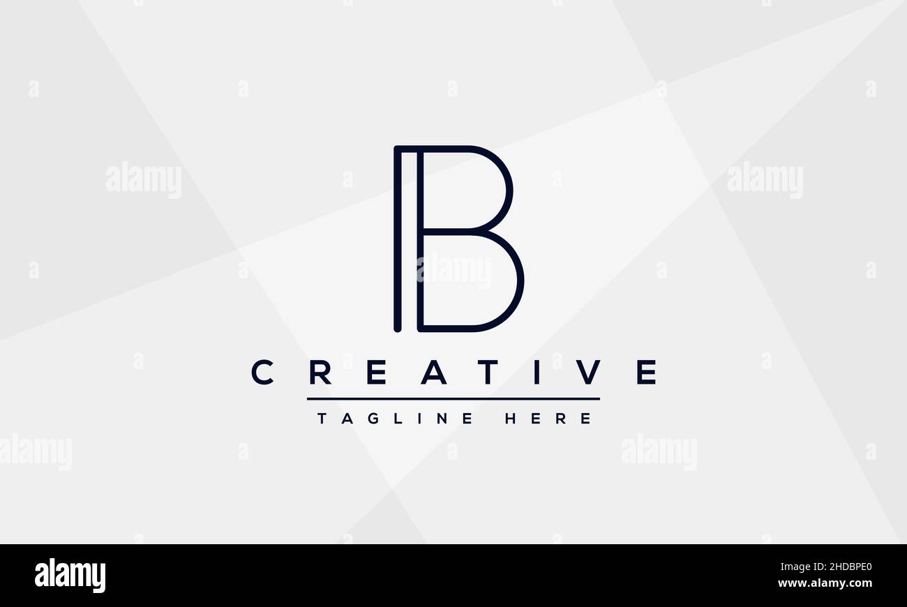 Modern abstract letter B logo design. Minimal B initial based icon. Initial BB vector Stock Vector