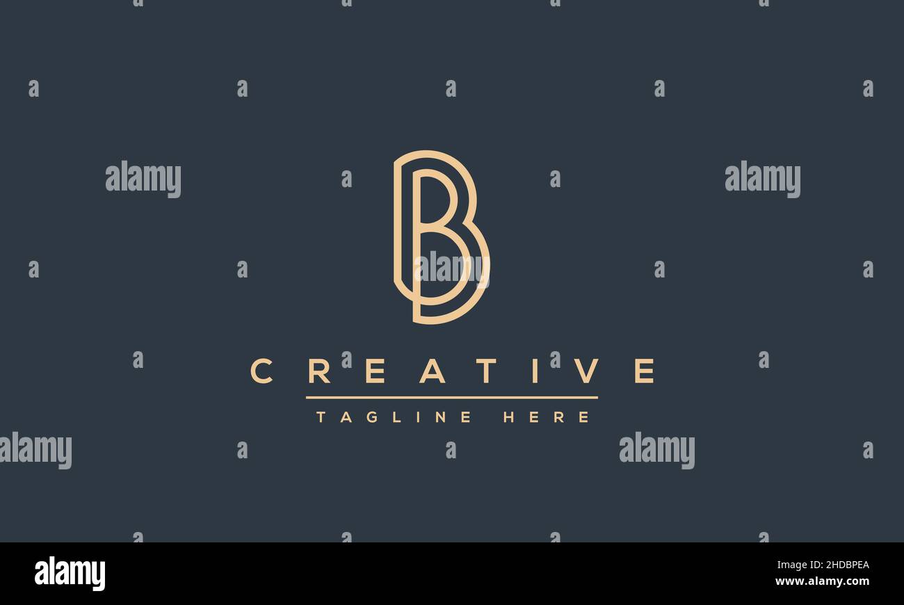 Modern abstract letter B logo design. Minimal B initial based icon. Initial BB vector Stock Vector