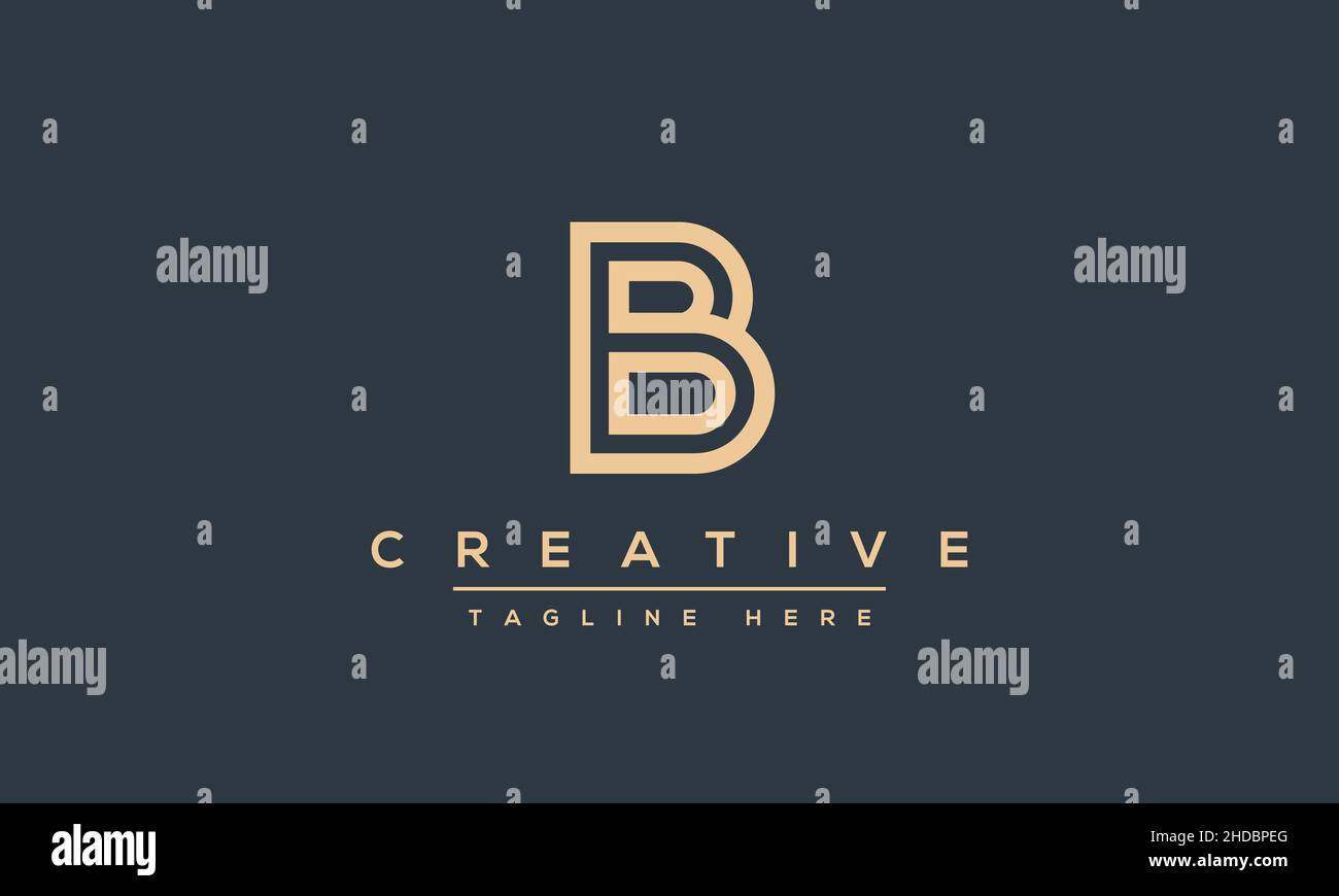 Modern abstract letter B logo design. Minimal B initial based icon. Initial BB vector Stock Vector