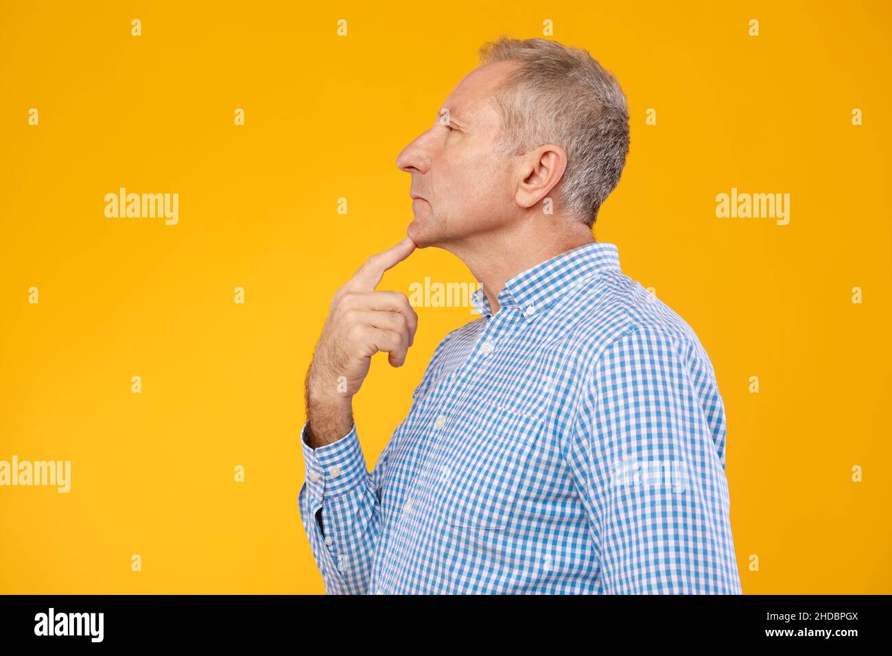 Old man thinking studio hi-res stock photography and images - Alamy