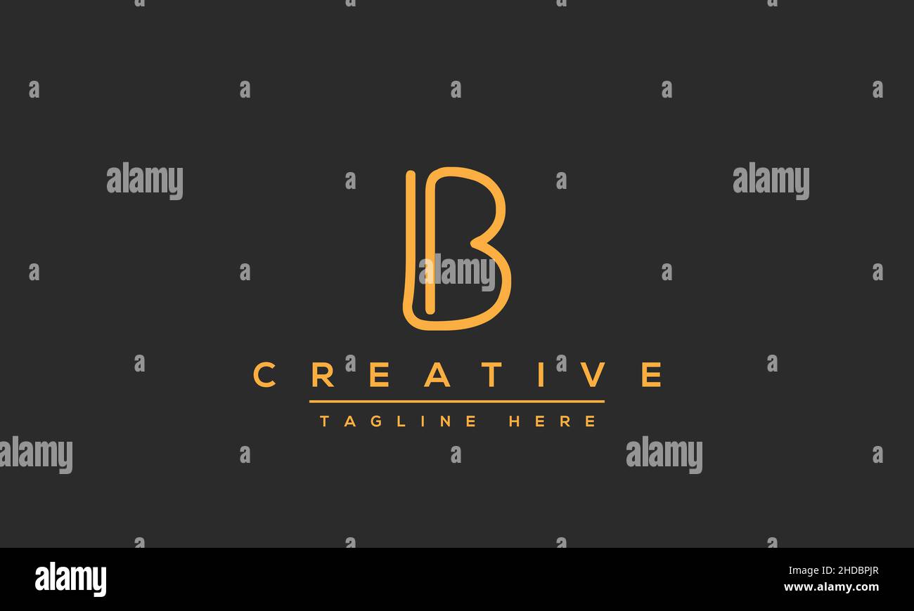 Modern abstract letter B logo design. Minimal B initial based icon. Initial BB vector Stock Vector