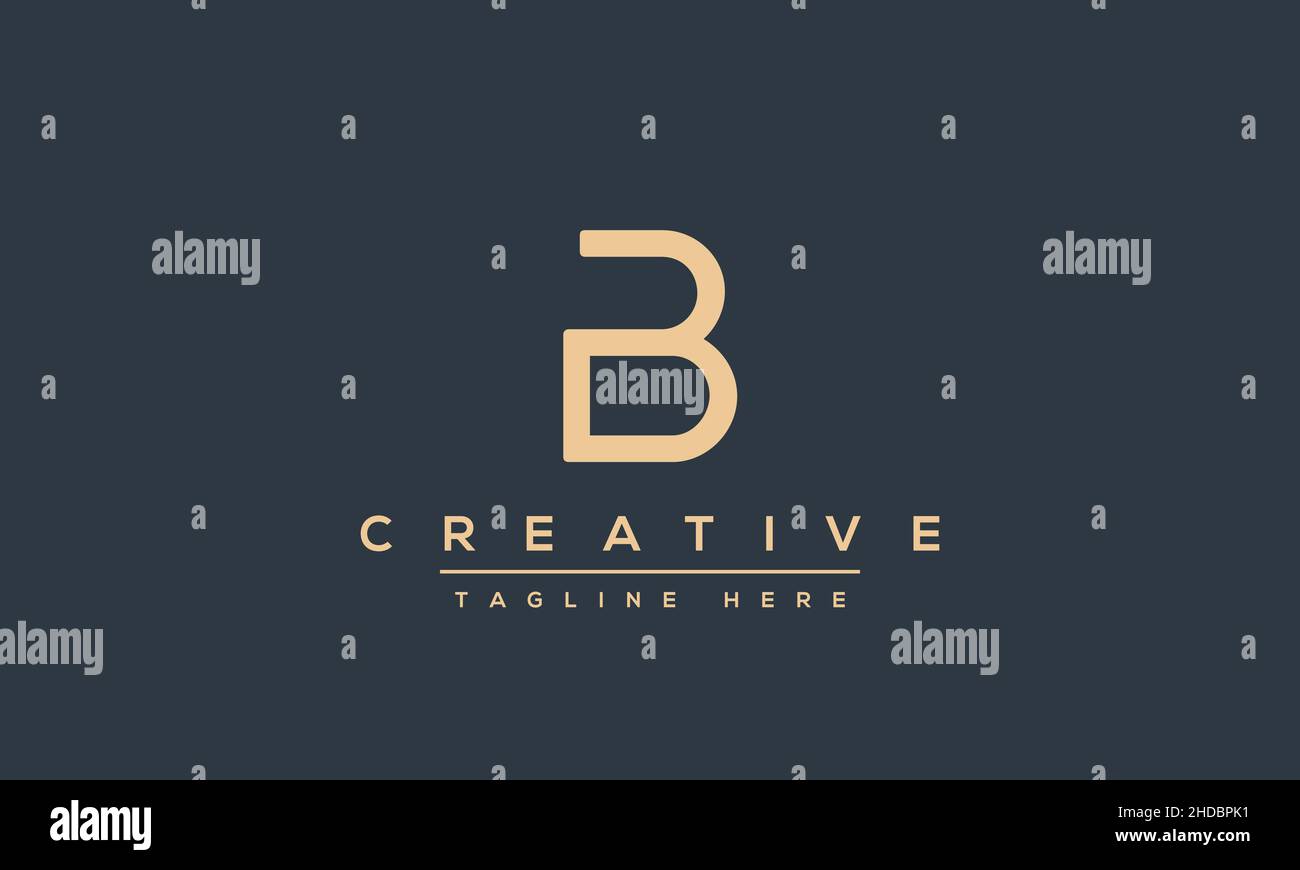 Modern abstract letter B logo design. Minimal B initial based icon. Initial BB vector Stock Vector