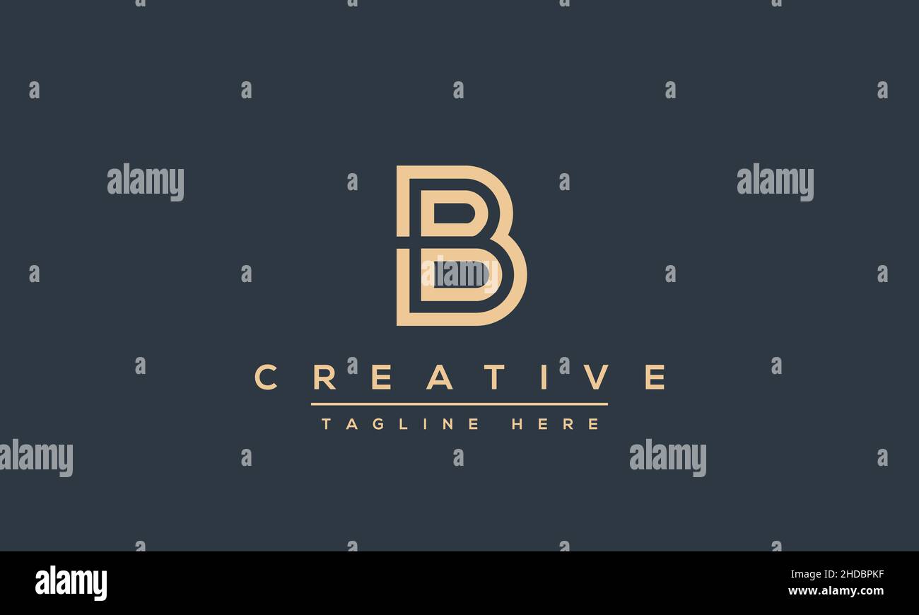 Modern abstract letter B logo design. Minimal B initial based icon. Initial BB vector Stock Vector