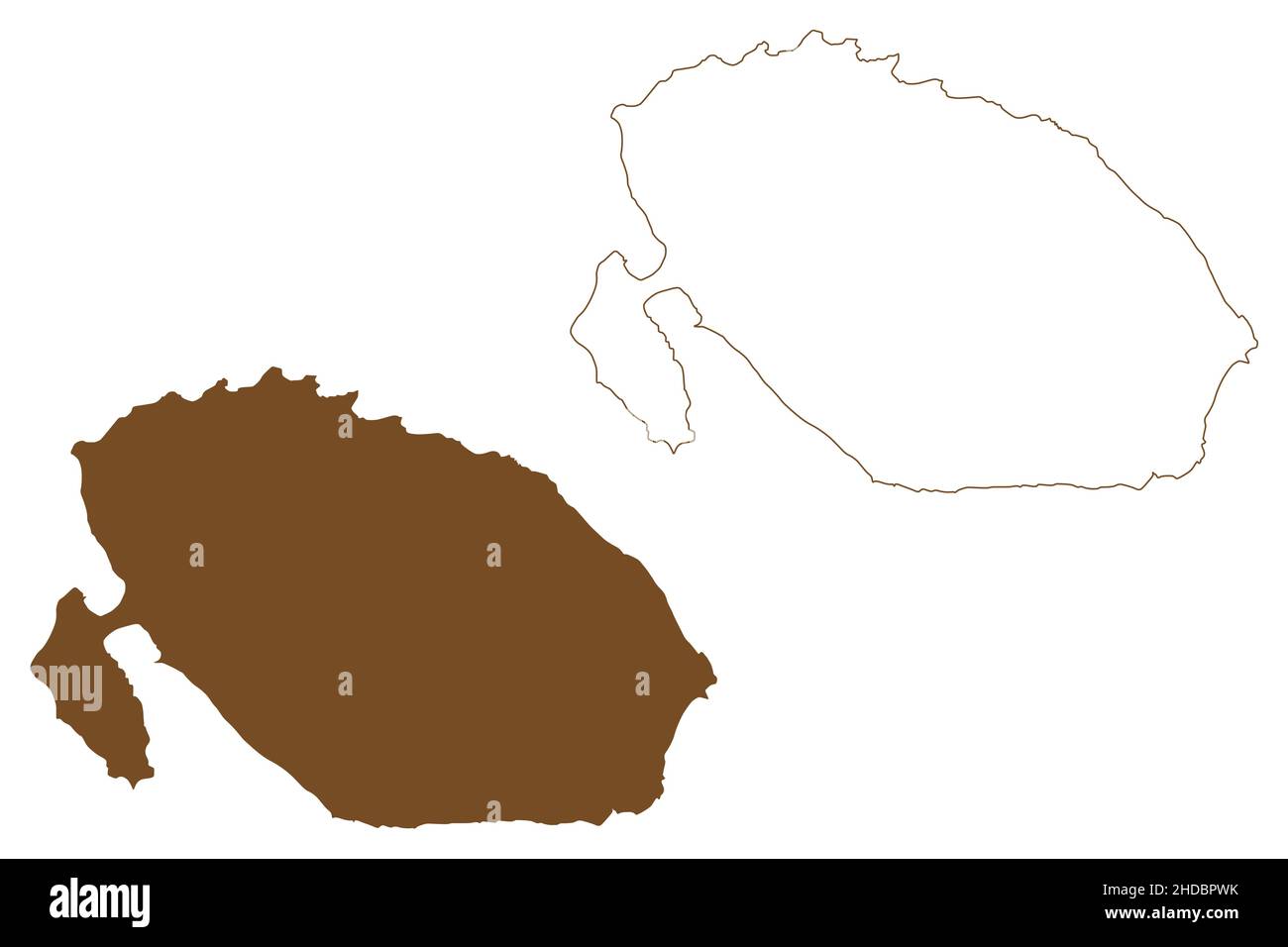 Froson island (Kingdom of Sweden) map vector illustration, scribble ...