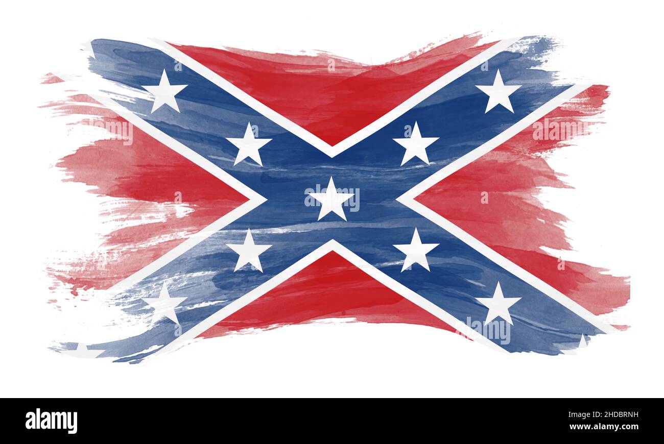 Confederate flag brush stroke, national flag on white background Stock ...