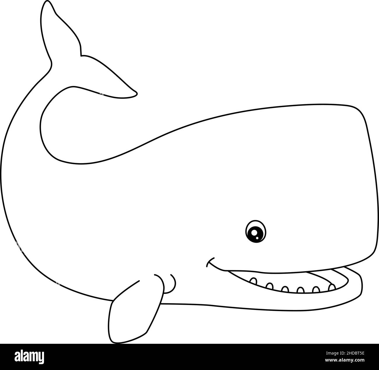 Sperm Whale Coloring Page Isolated for Kids Stock Vector Image & Art ...