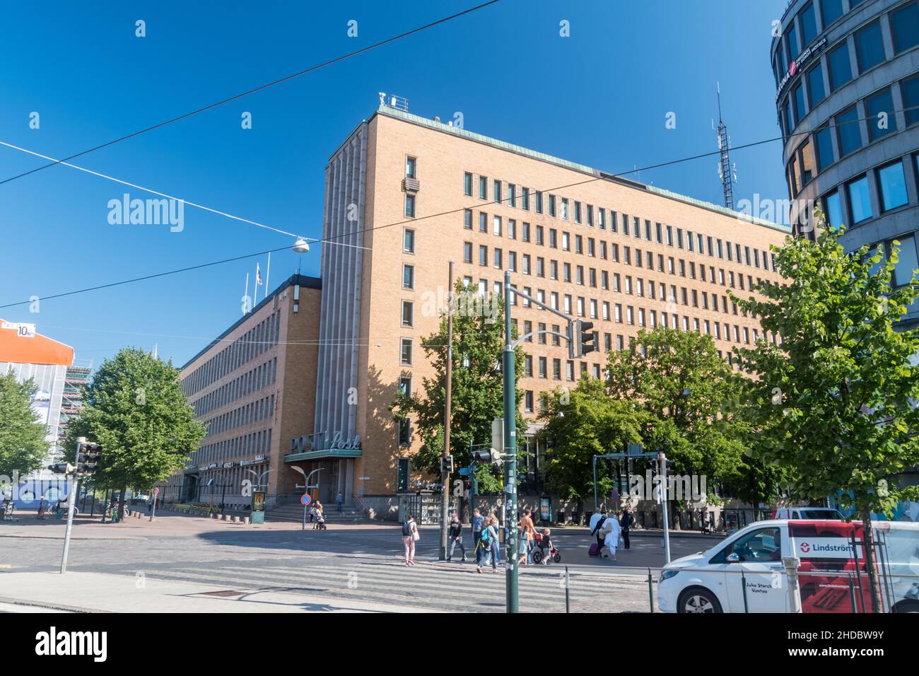 Helsinki, Finland - August 5, 2021: Finnish Post Office building. Stock Photo