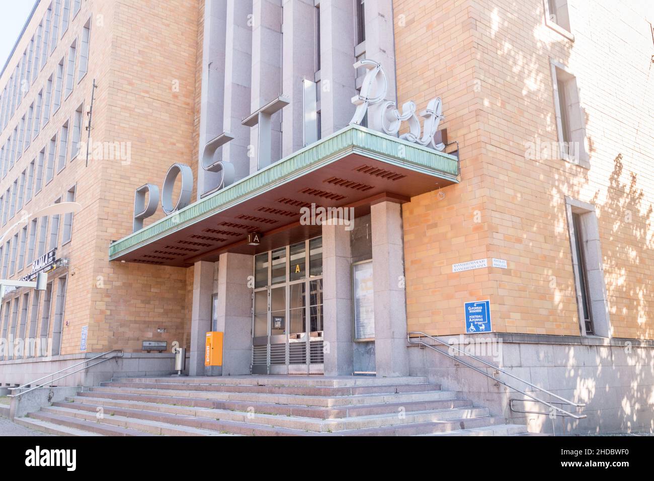 Helsinki, Finland - August 5, 2021: Finnish Post Office. Stock Photo