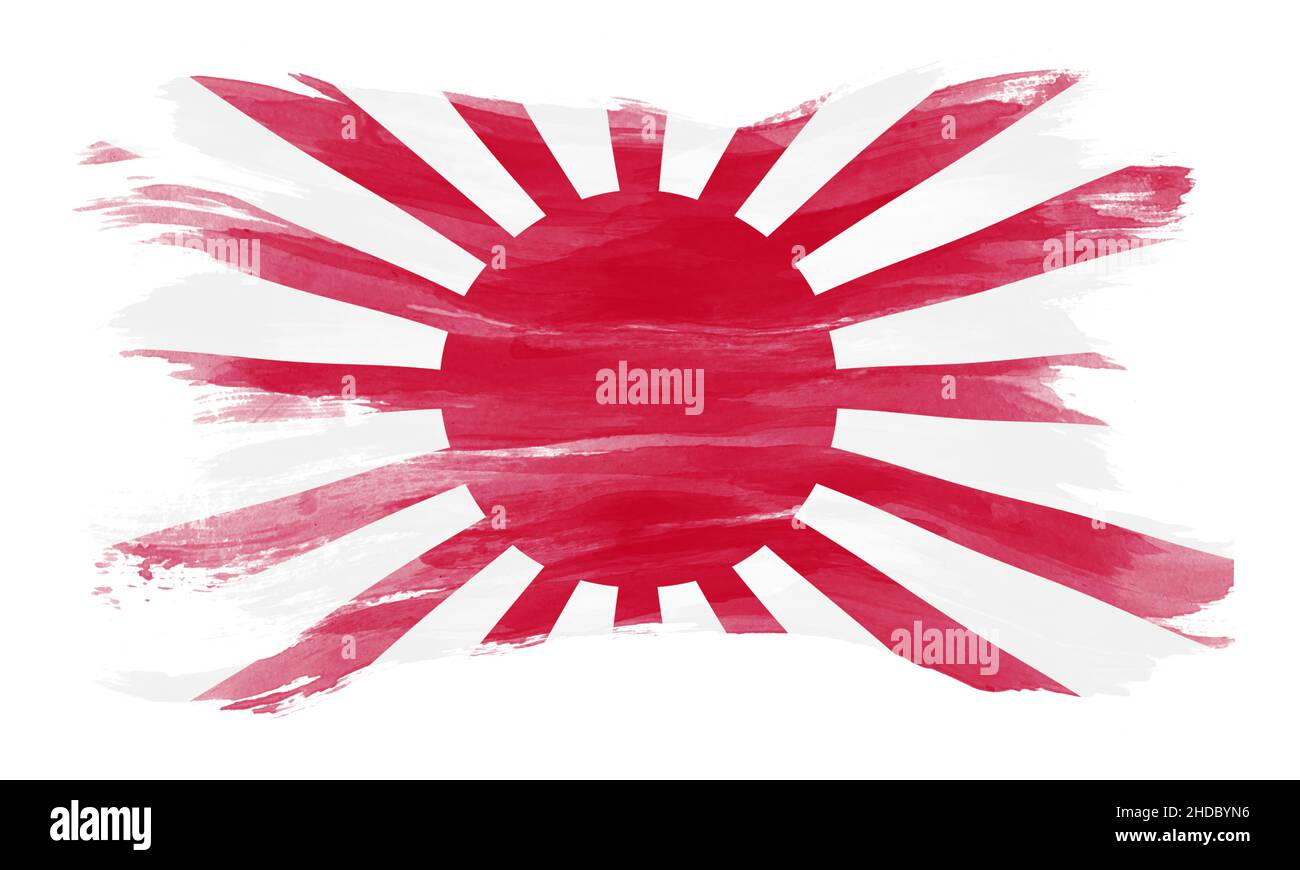 Rising Sun flag brush stroke, national flag on white background Stock ...