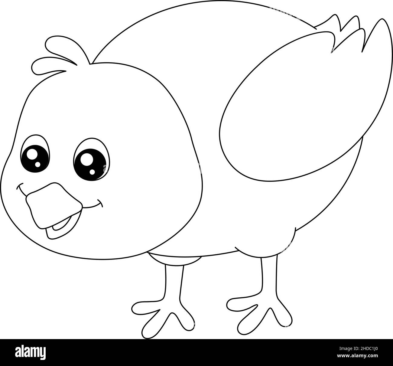 Chick Picking Coloring Page Isolated for Kids Stock Vector Image & Art ...