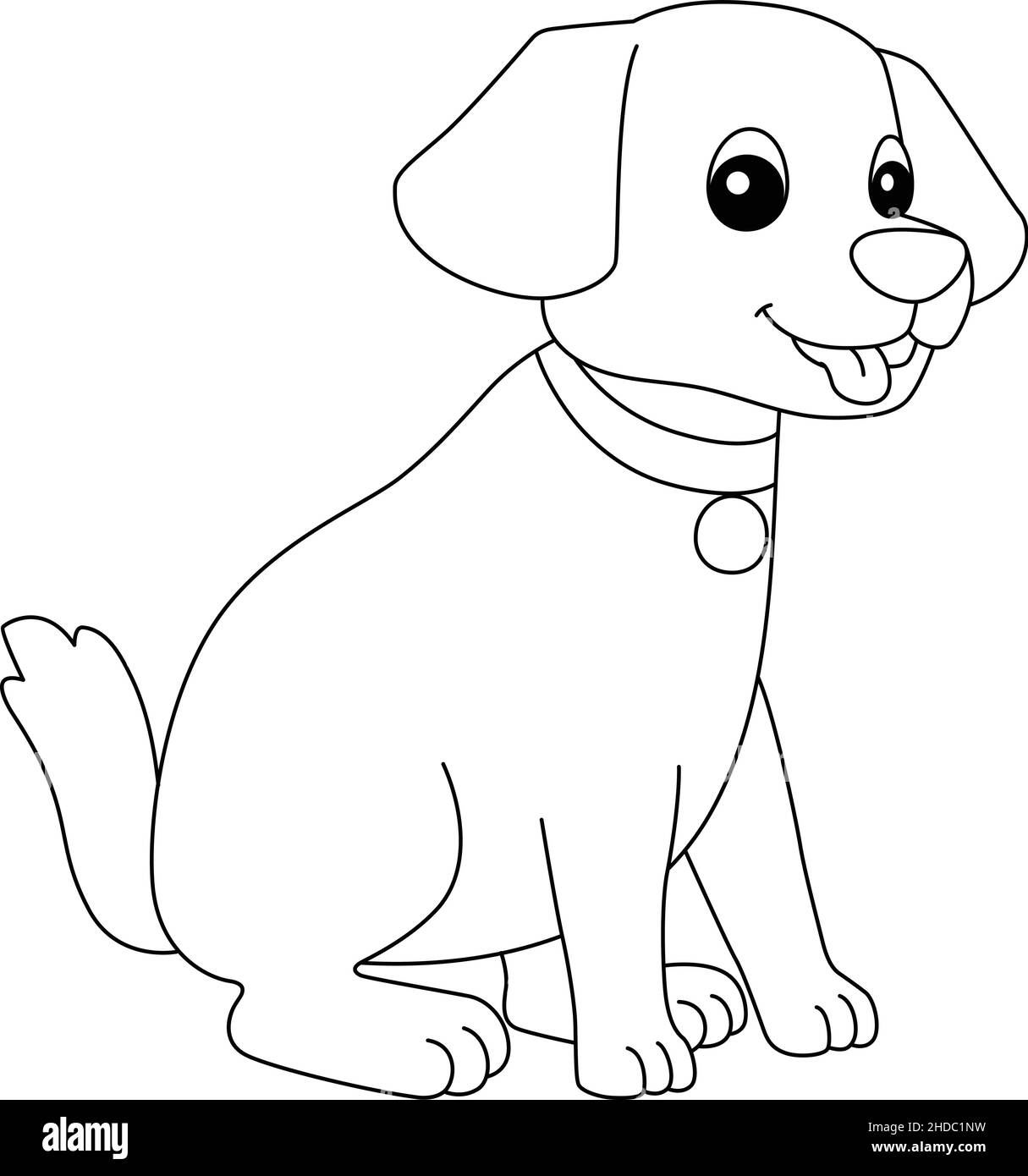 Dog Coloring Page Isolated For Kids Stock Vector Image & Art - Alamy