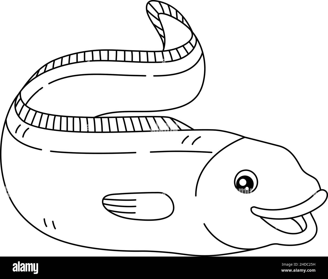 Eel Coloring Page Isolated for Kids Stock Vector