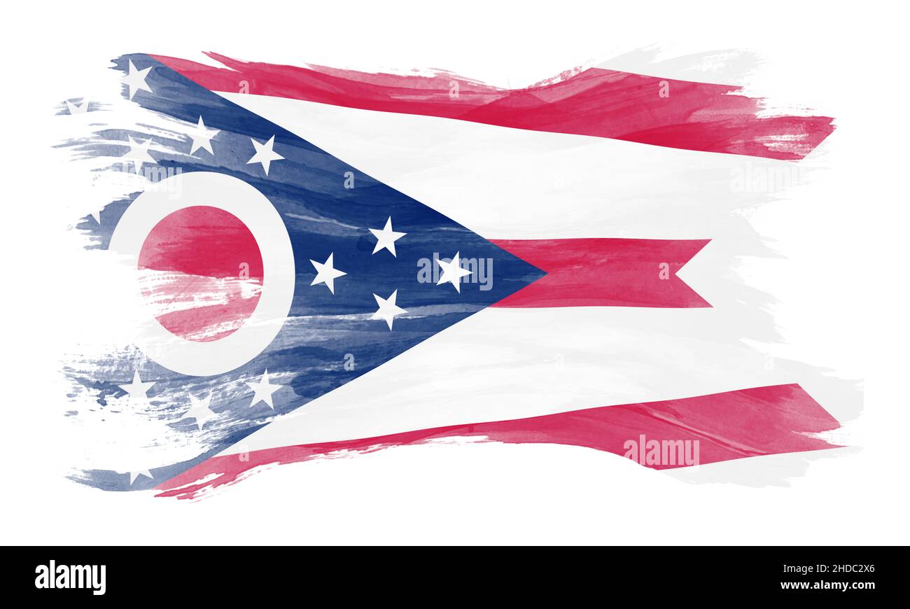 Ohio state flag brush stroke, Ohio flag background Stock Photo - Alamy
